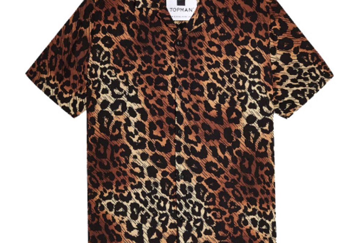 topman leopard print revere shirt