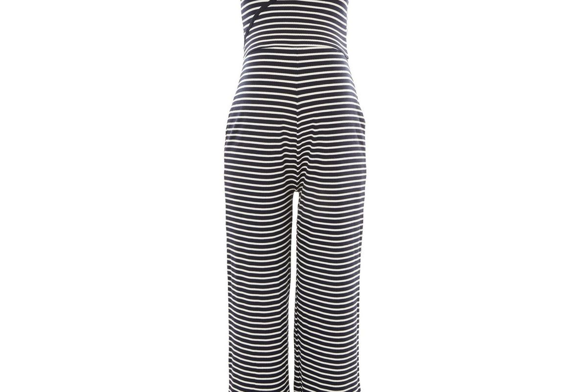 Maternity Stripe Wrap Jumpsuit