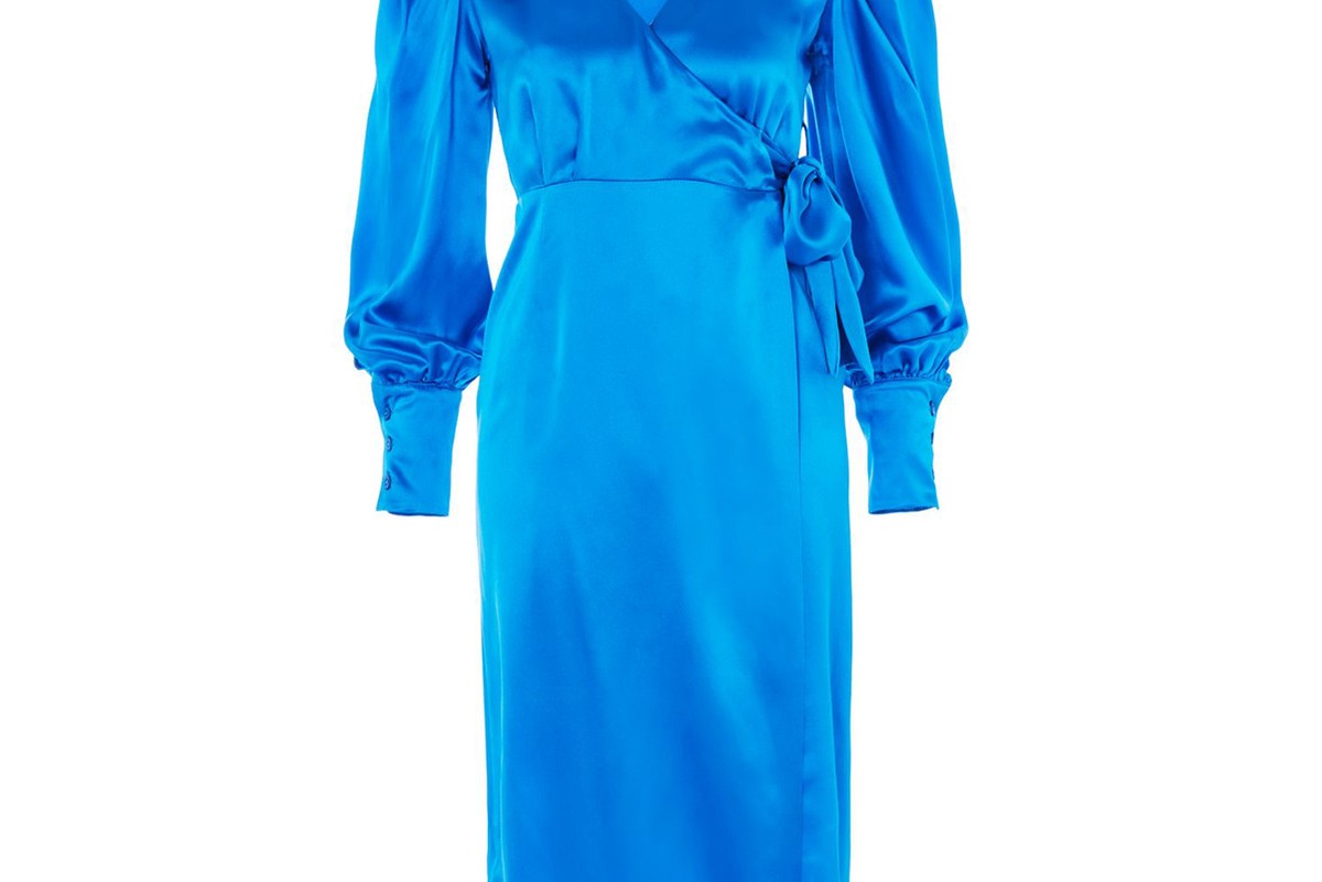 topshop boutique puff sleeve wrap dress