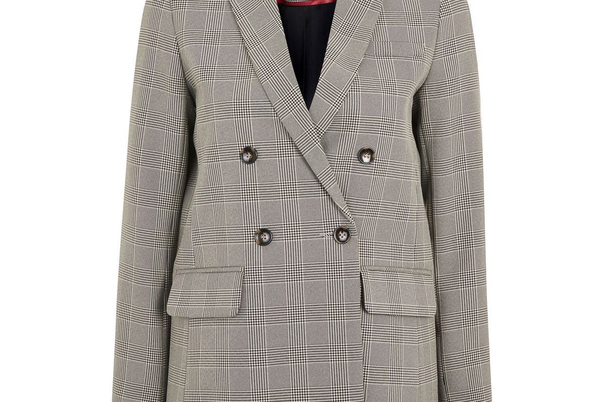 Double Breasted Checked Blazer