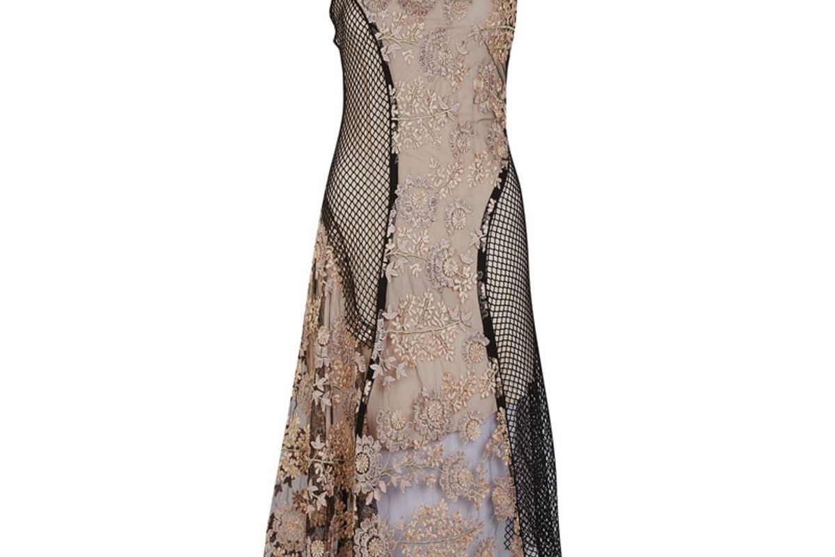 Lace Fishnet Midi Dress