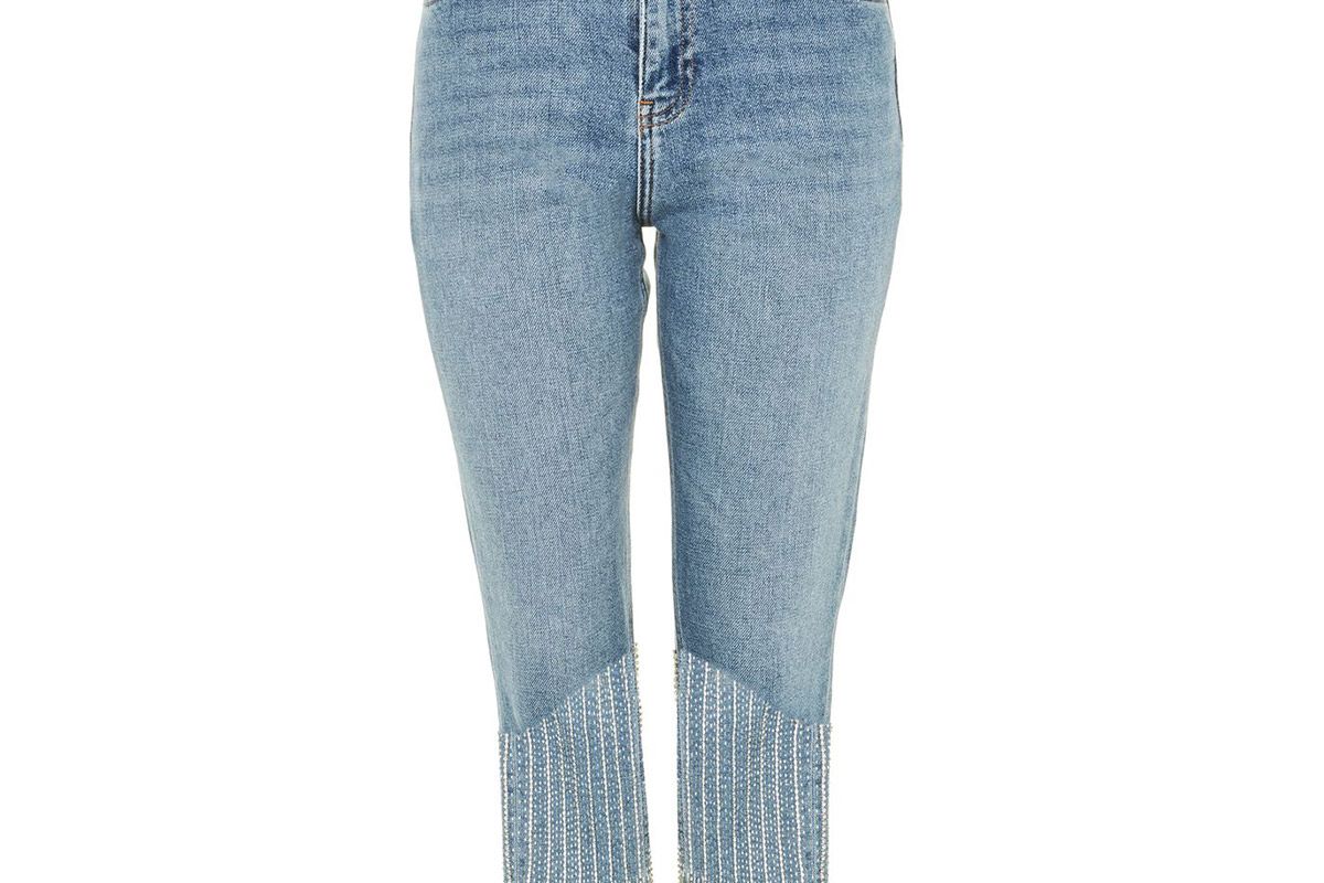 Limited Edition Straight Leg Dazzle Hem Jeans