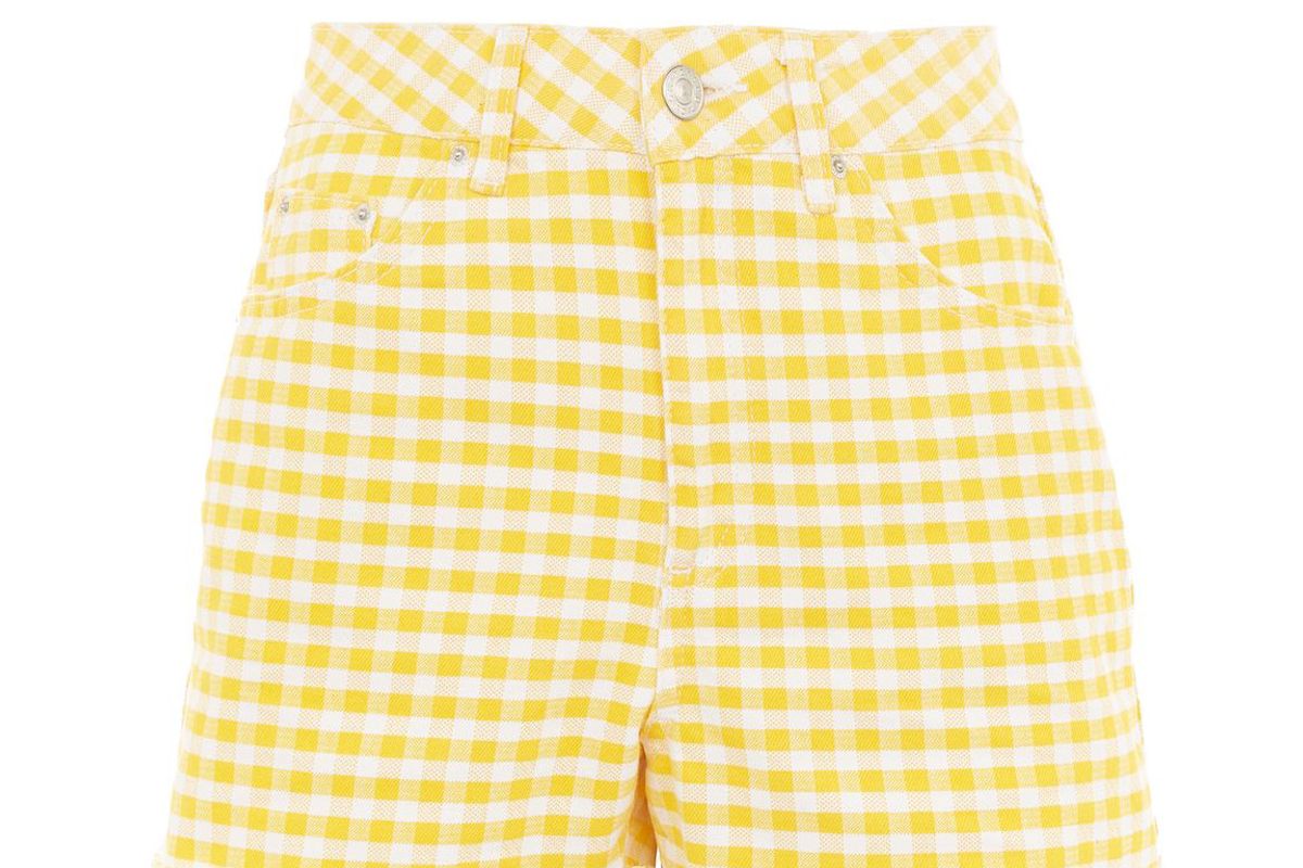 Moto Gingham Mom Shorts