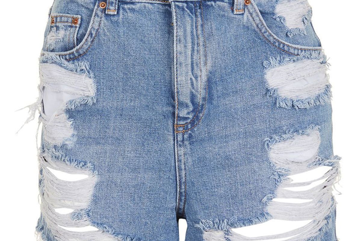 Moto High Waisted Rip Mom Short