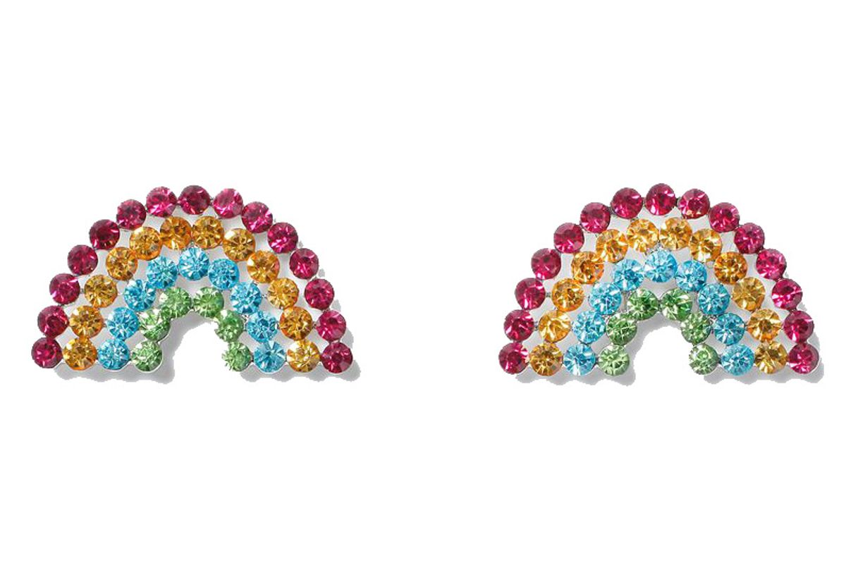 Rhinestone Rainbow Stud Earrings