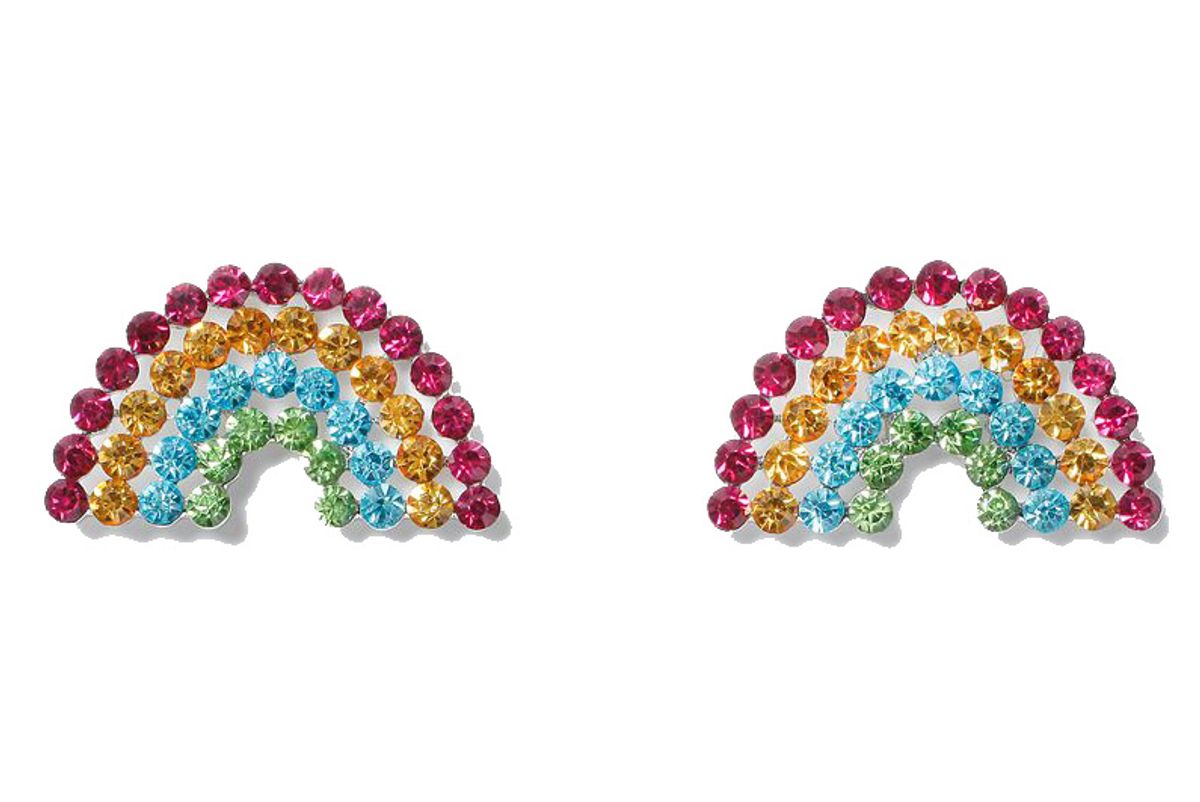 Rhinestone Rainbow Stud Earrings