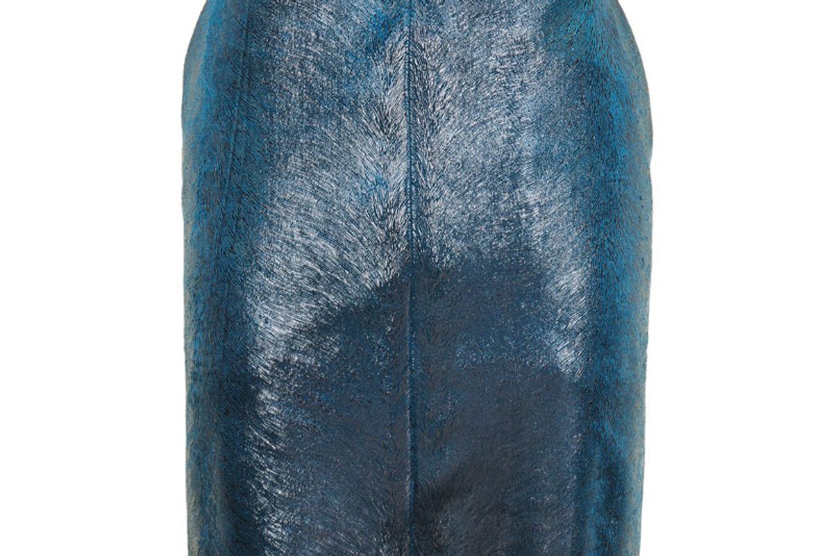 Tall Wet Look Velvet Mini Skirt