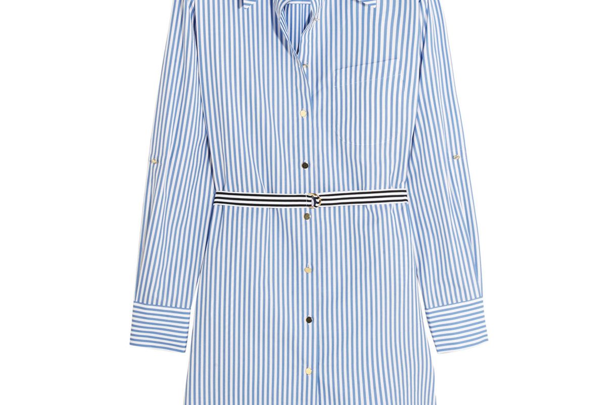 Dorney Striped Cotton-Poplin Shirt Dress