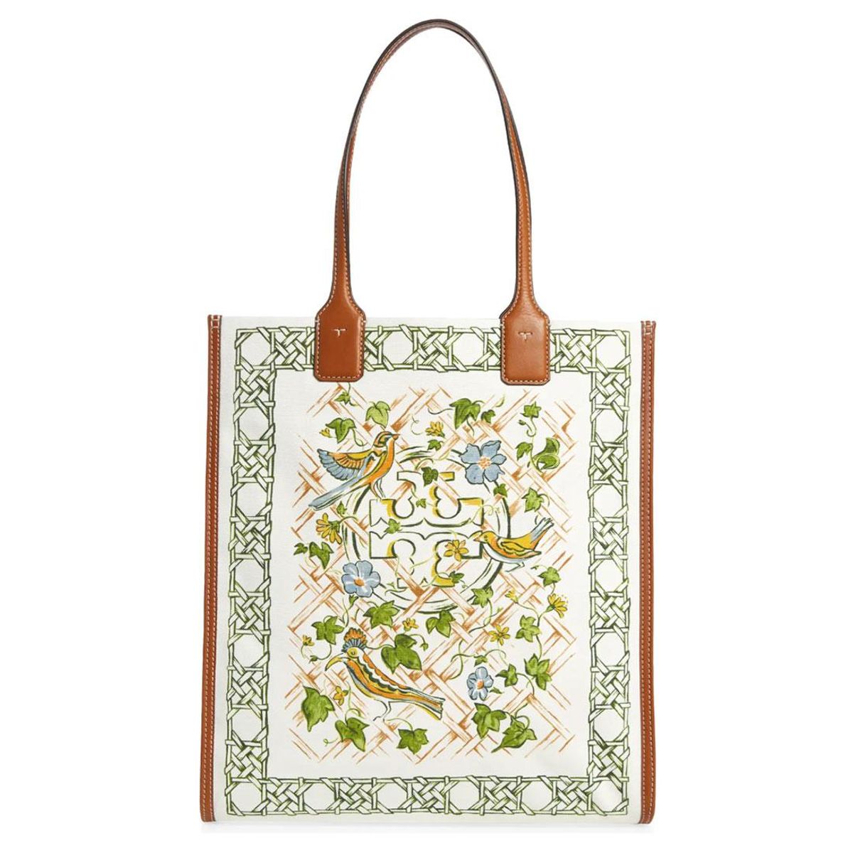 tory burch ella print canvas tote
