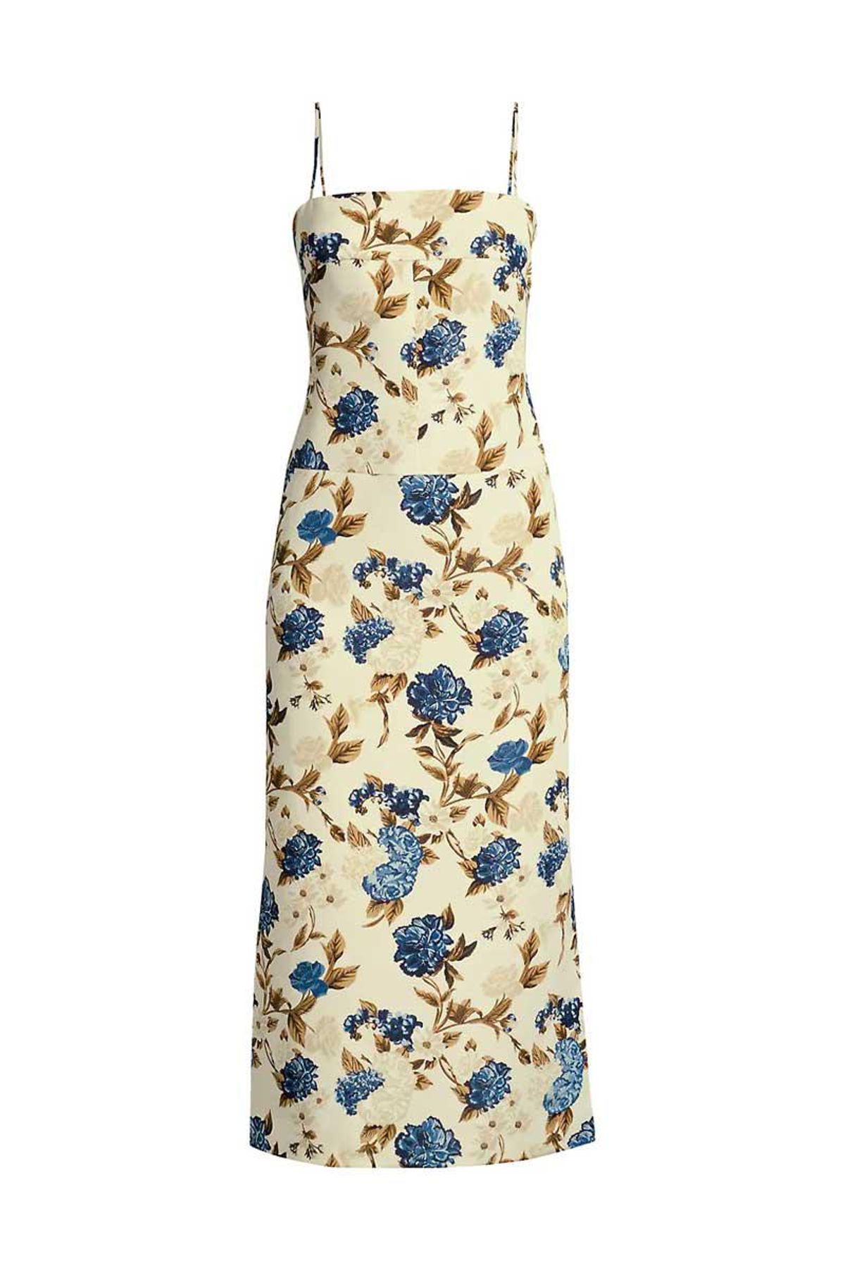 tory burch mixed floral strappy back midi dress