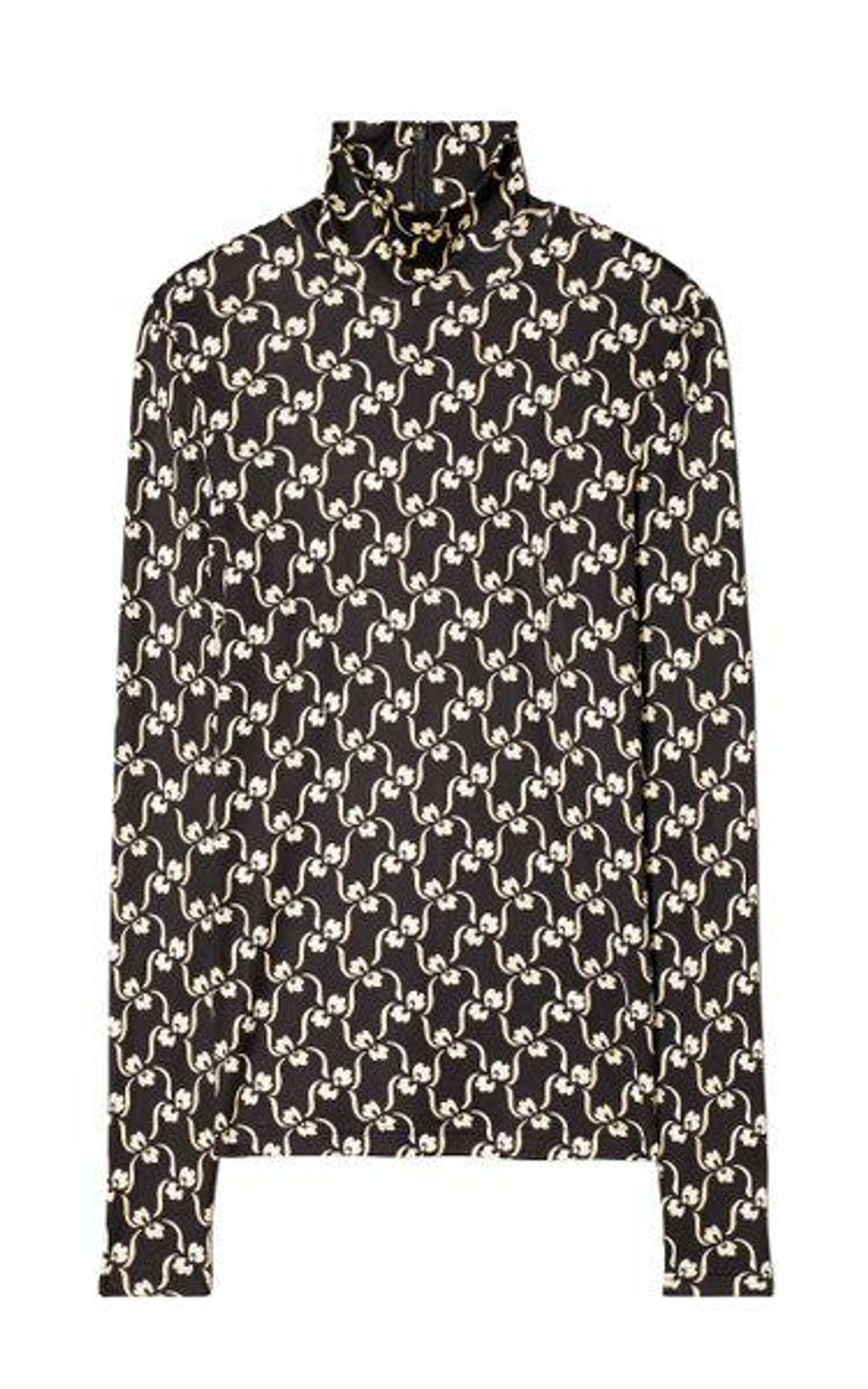 tory burch printed jersey turtleneck sweater