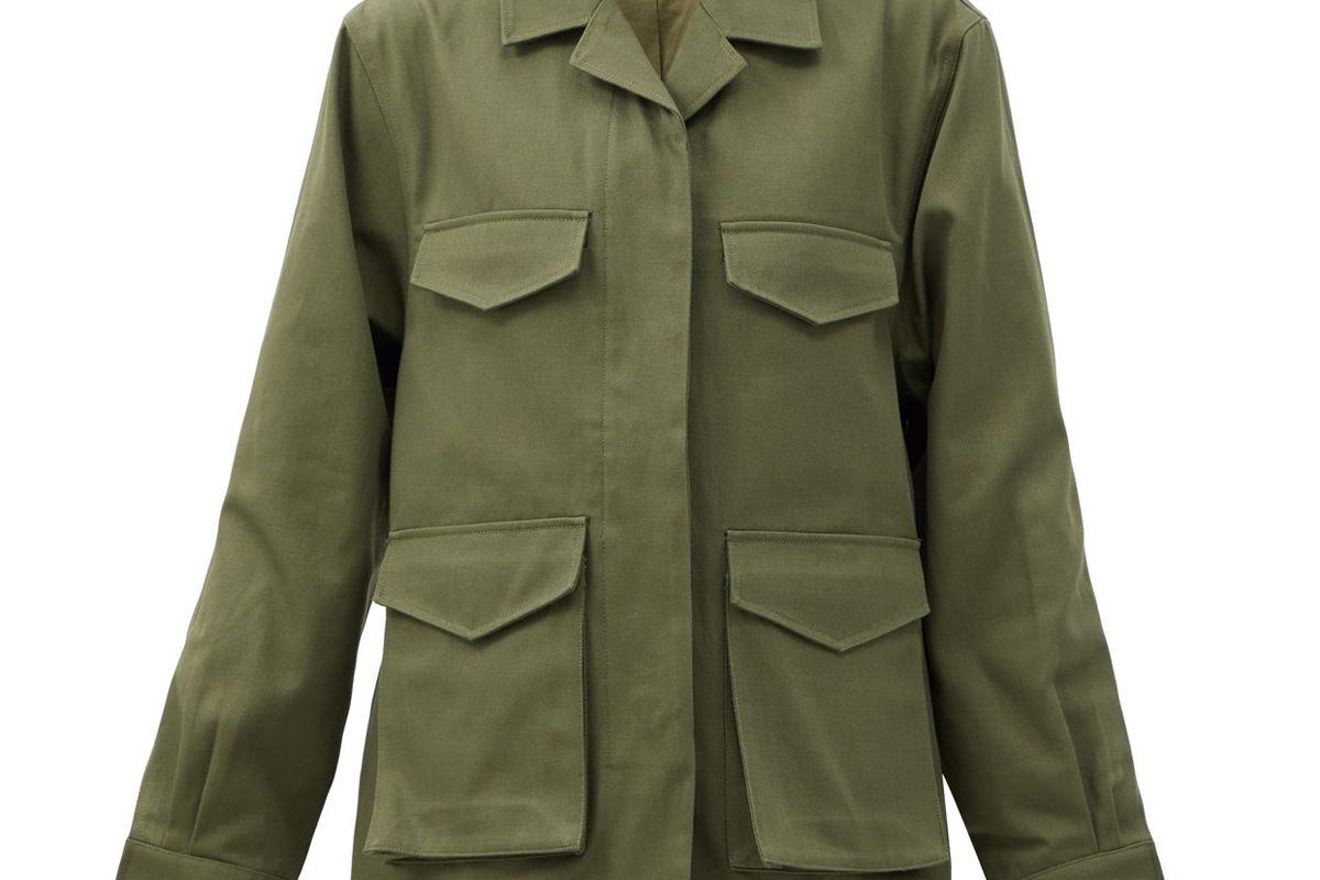 toteme avignon flap pocket cotton twill jacket
