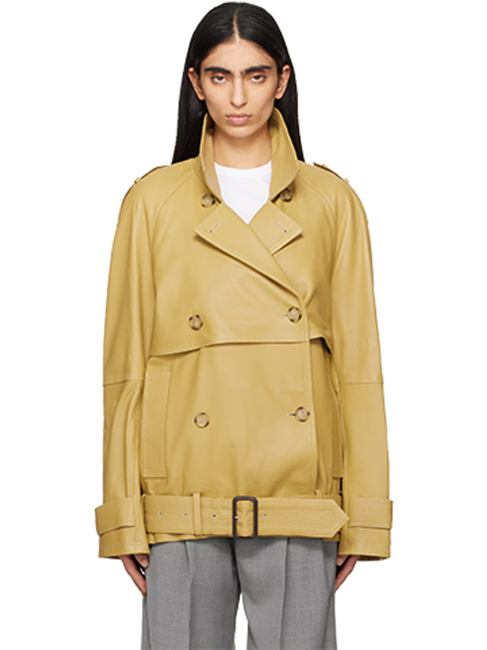 Toteme Short Leather Trench