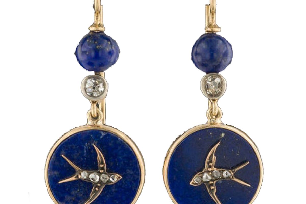 trademarkantiques antique lapis swallow earrings