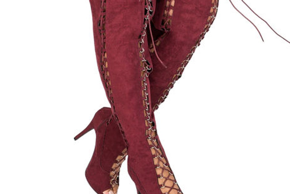 Thigh High Open Toe Boot