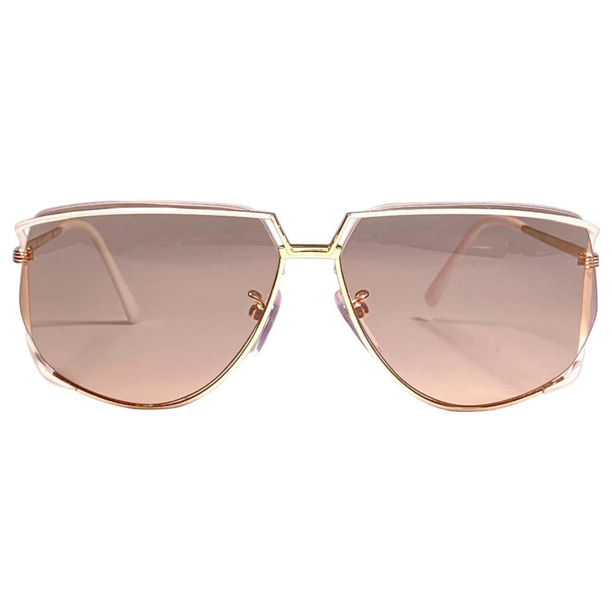 tura 425 ultra rare 1970s oversized gold and white light lenses sunglasses