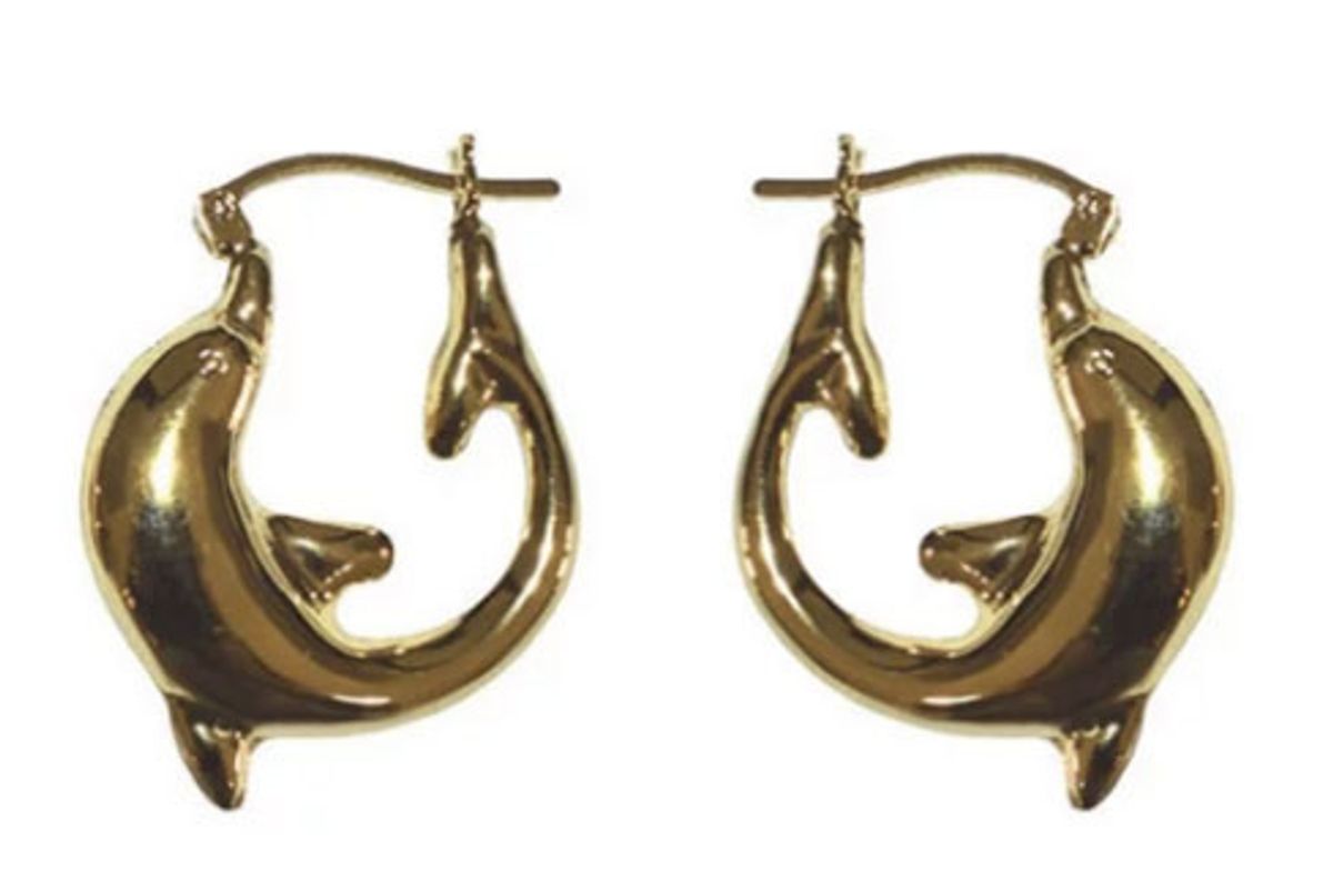 tuza jewelry dolphin hoop earrings small