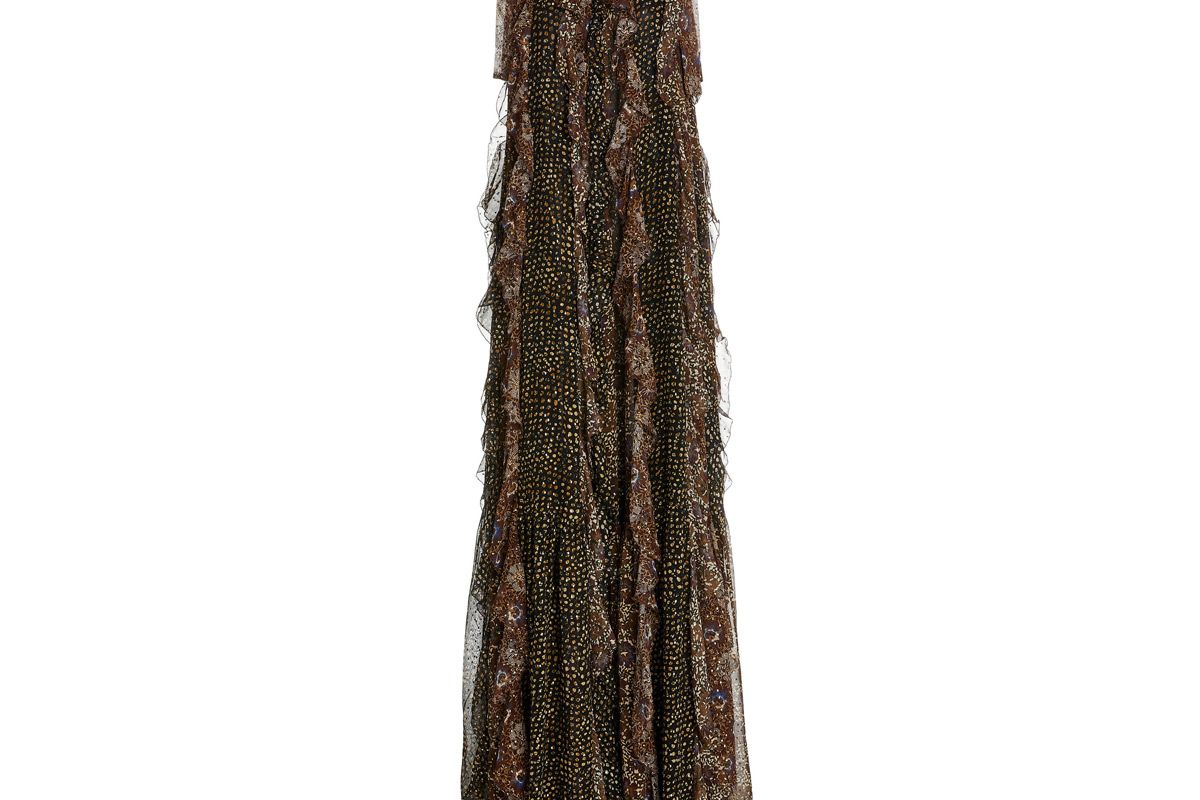 ulla johnson anaya ruffled silk blend dress