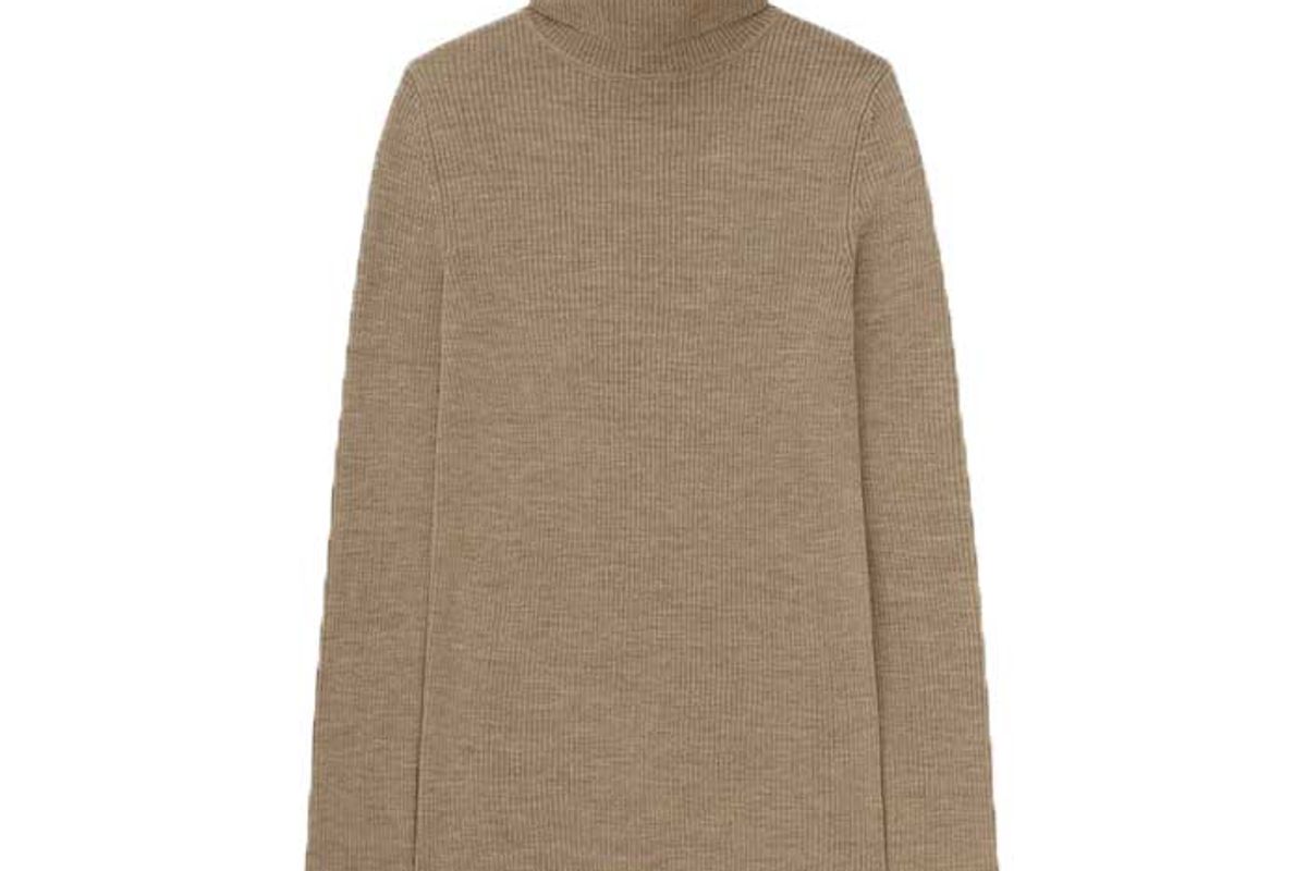 uniqlo women extra fine merino ribbed turtle neck sweater