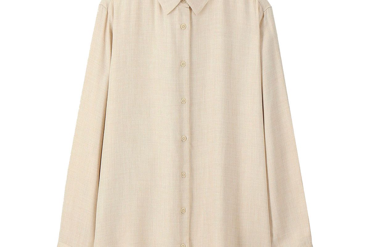 uniqlo womens rayon long sleeve blouse
