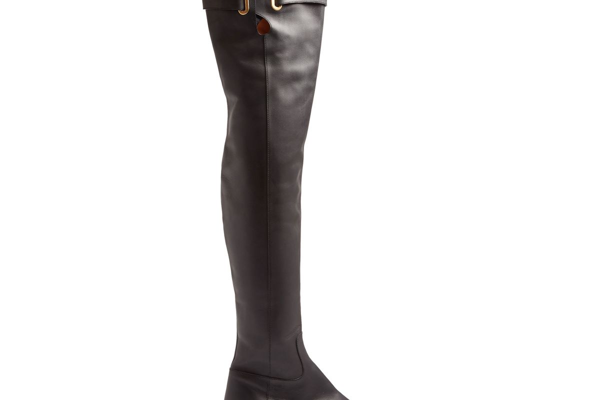 Bowrap over-the-knee leather boots