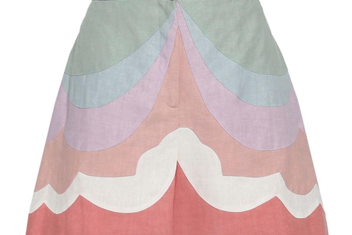 valentino color block linen shorts