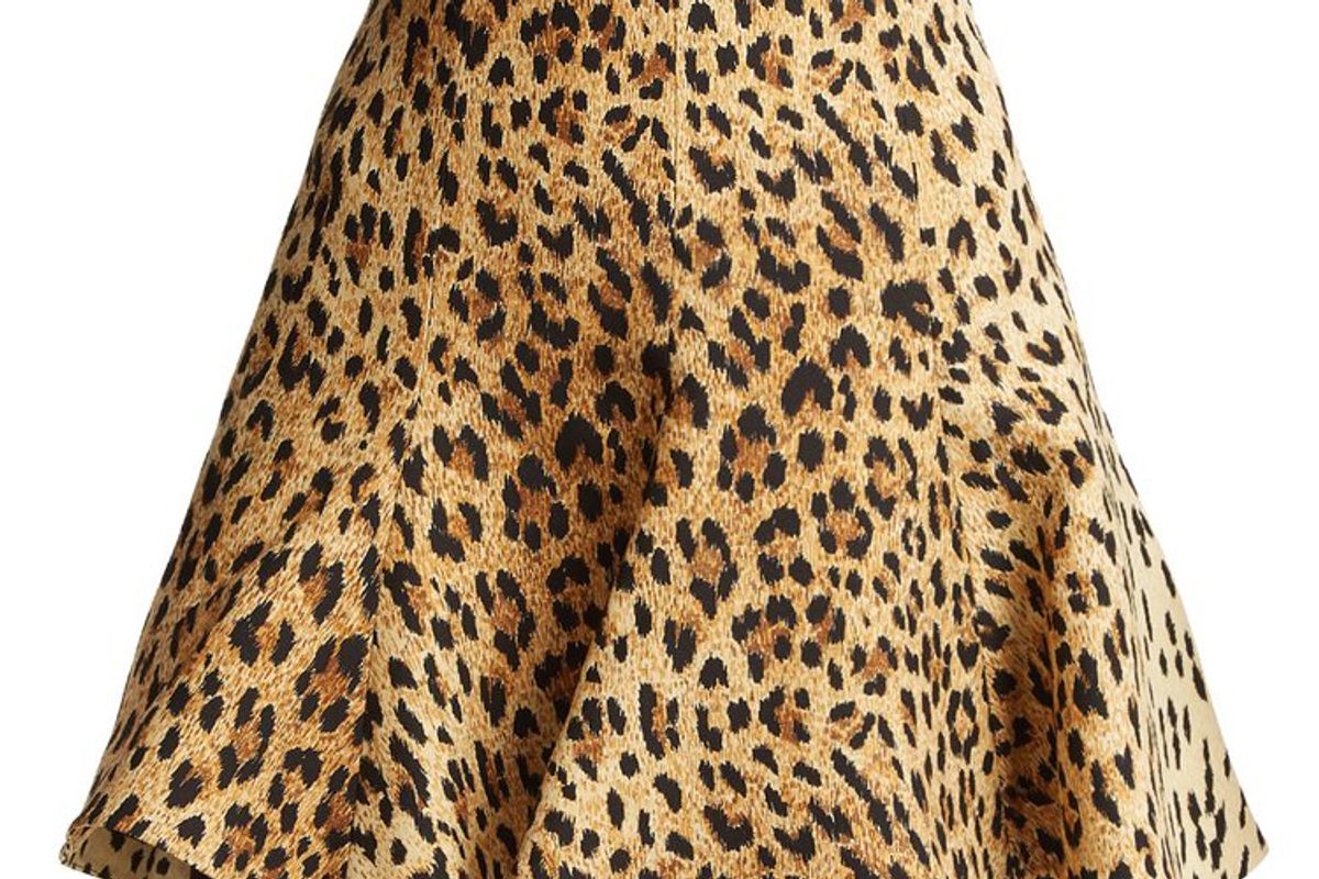 valentino flared leopard print mini skirt