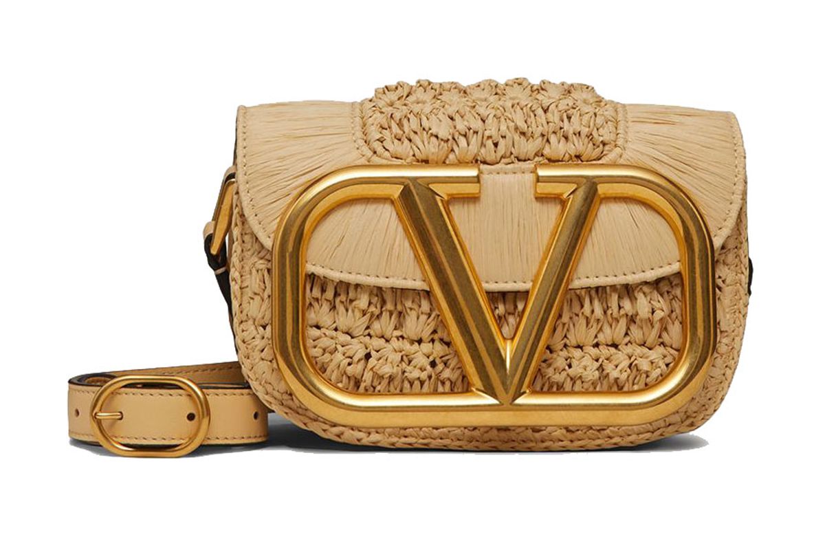 valentino garavani small supervee raffia crossbody bag