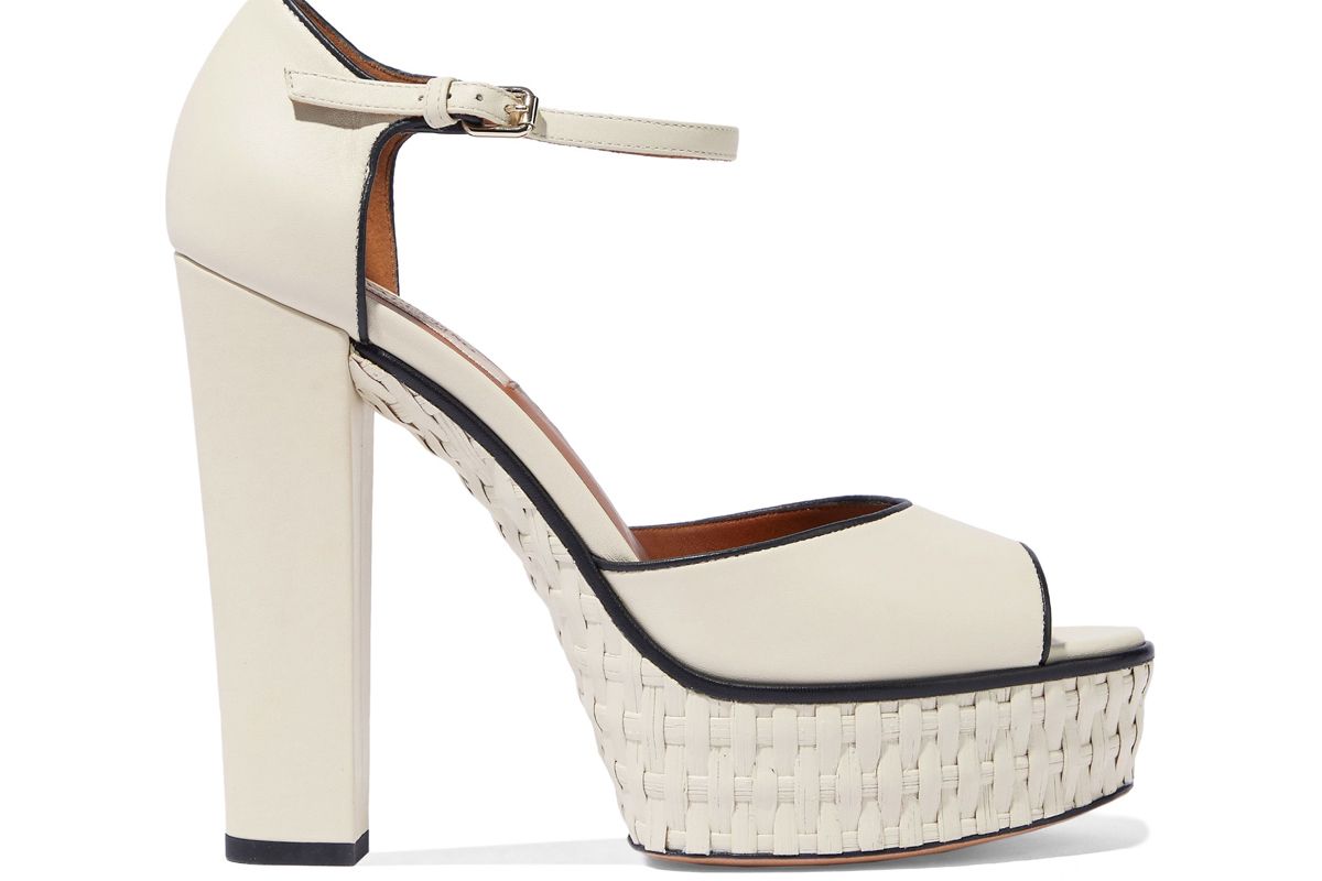 valentino garavani woven leather platform sandals