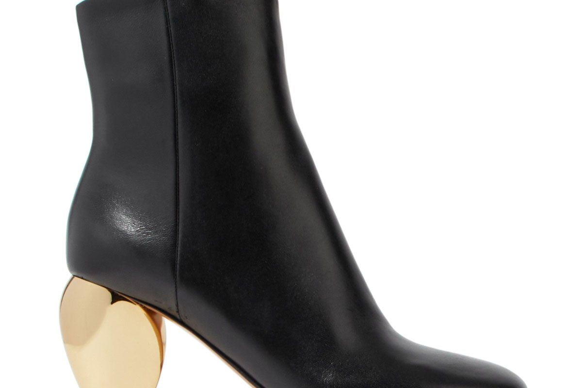 valentino sculpture leather ankle boots
