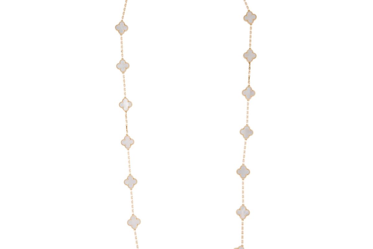 van cleef and arpels mother of pearl 20 motifs vintage alhambra necklace