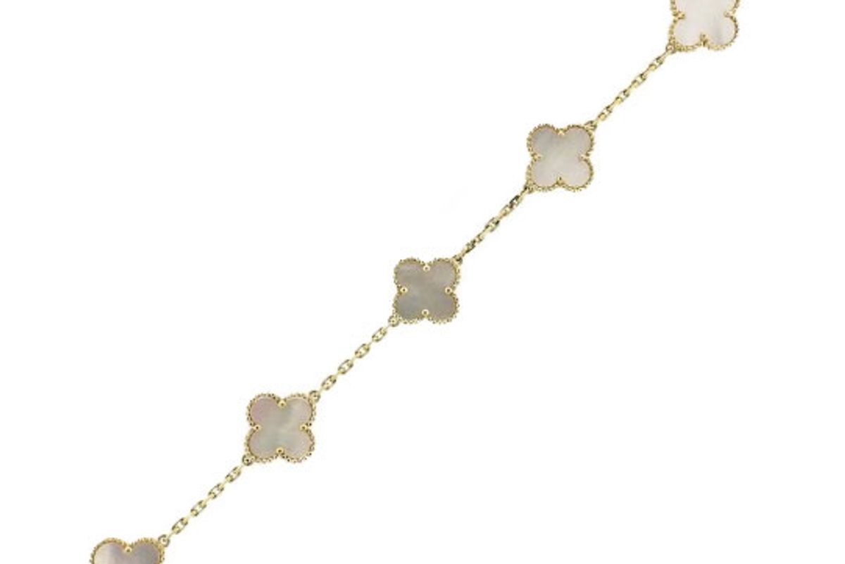 Vintage Alhambra Gold Mother of Pearl 5 Motif Bracelet