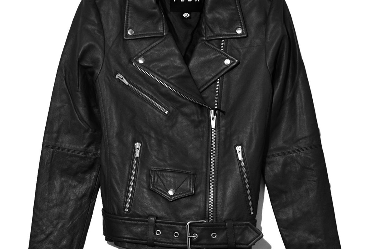 veda jayne classic leather jacket black