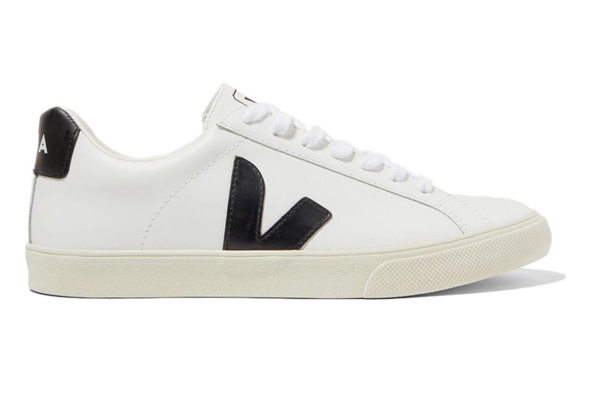 veja net sustain esplar rubber trimmed leather sneakers