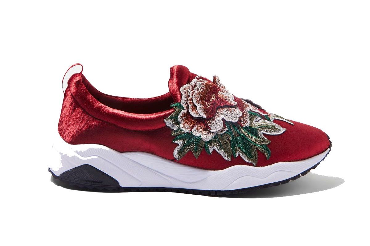 Tiara Floral Embroidered Trainers