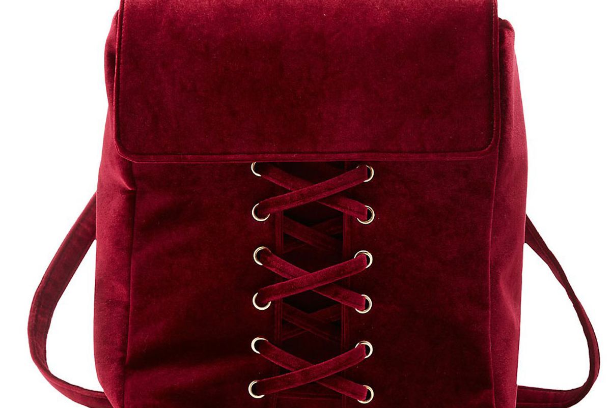 Velvet Lattice-Front Backpack