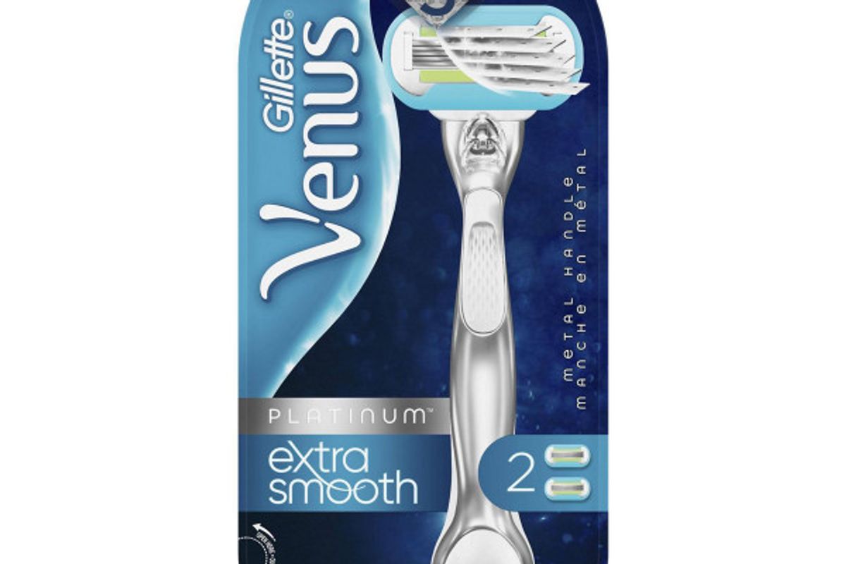 venus platinum extra smooth metal handle womens razor 1 handle and 2 refills