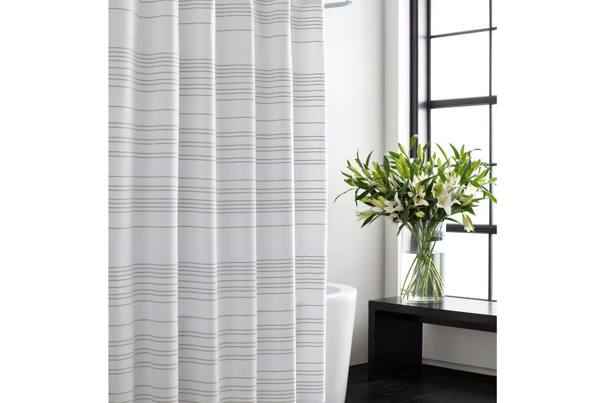 vera wang embroidered stripe shower curtain