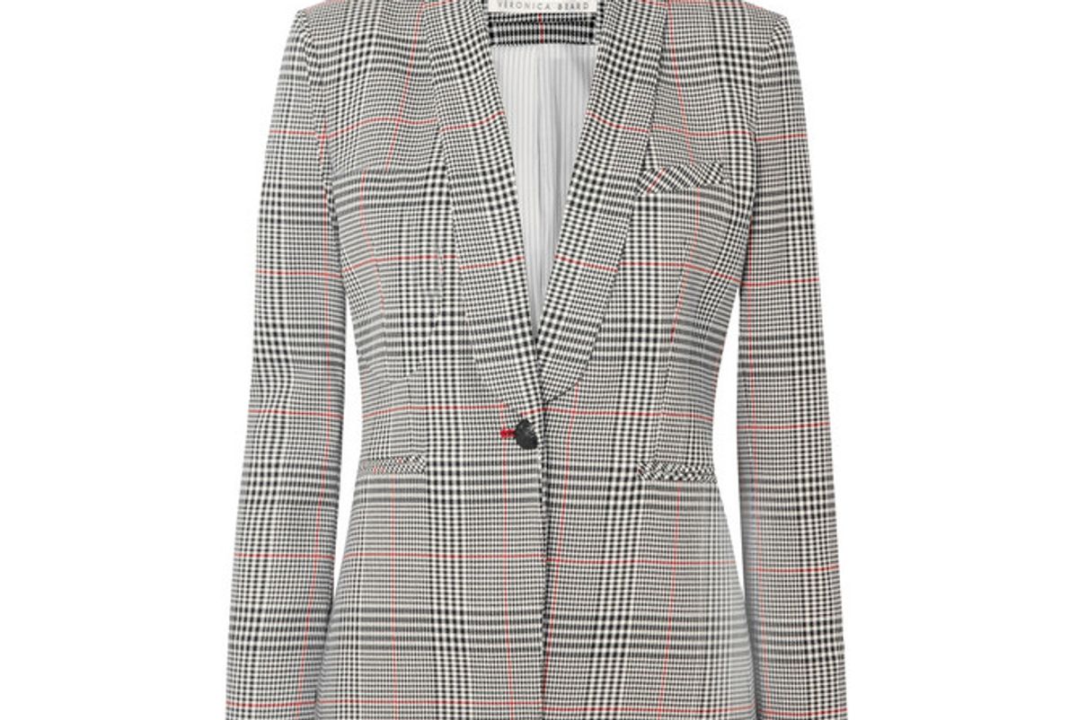 veronica beard eva checked crepe blazer