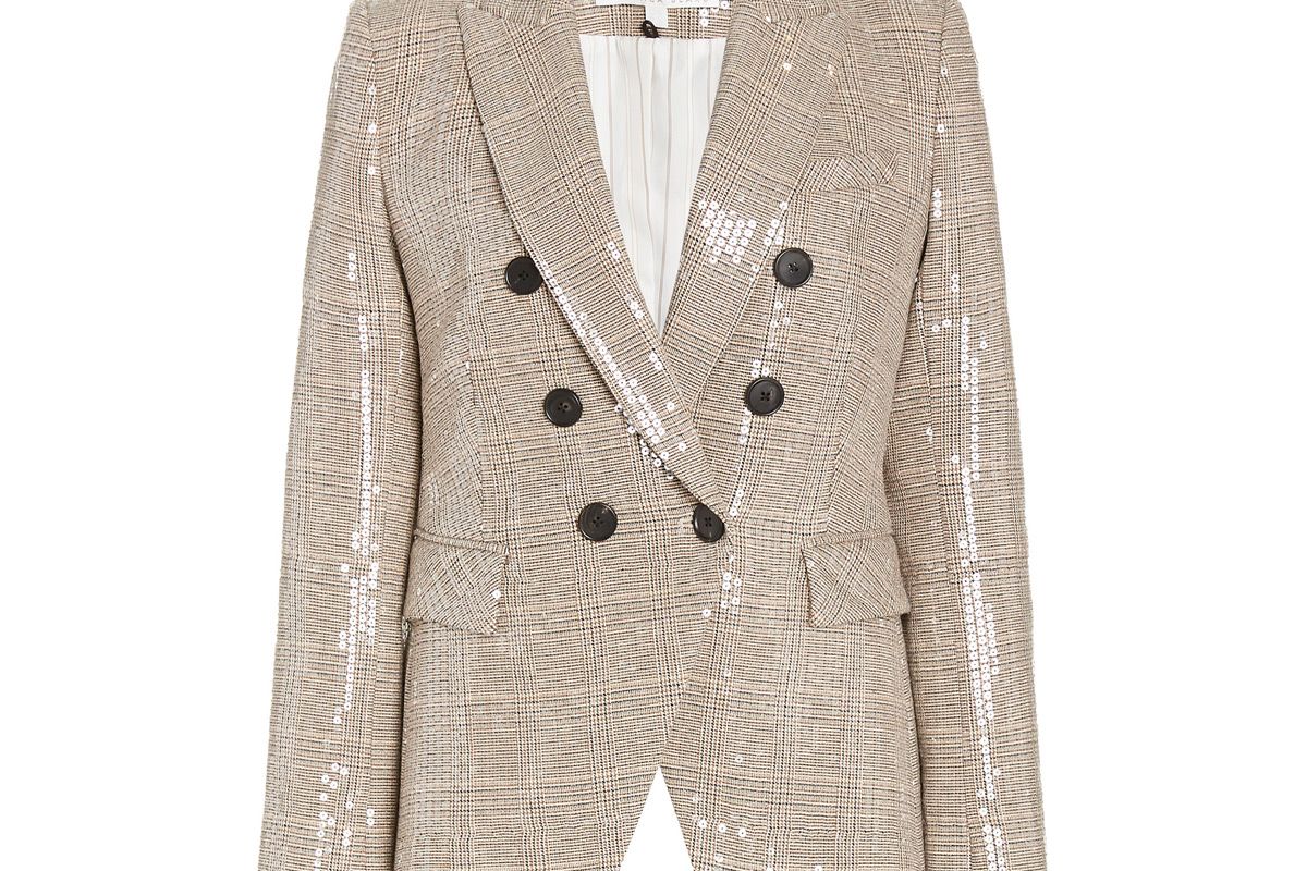 veronoica beard miller sequined plaid double breasted blazer