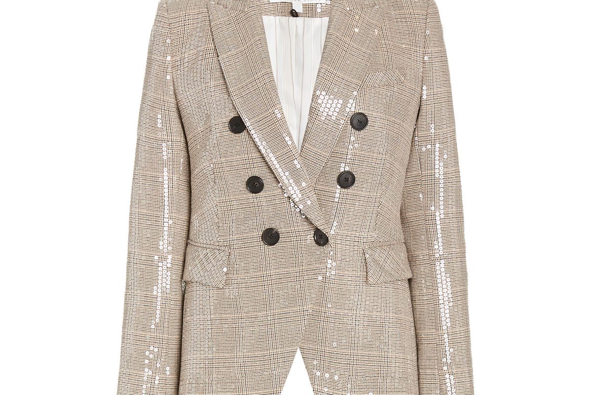 veronoica beard miller sequined plaid double breasted blazer
