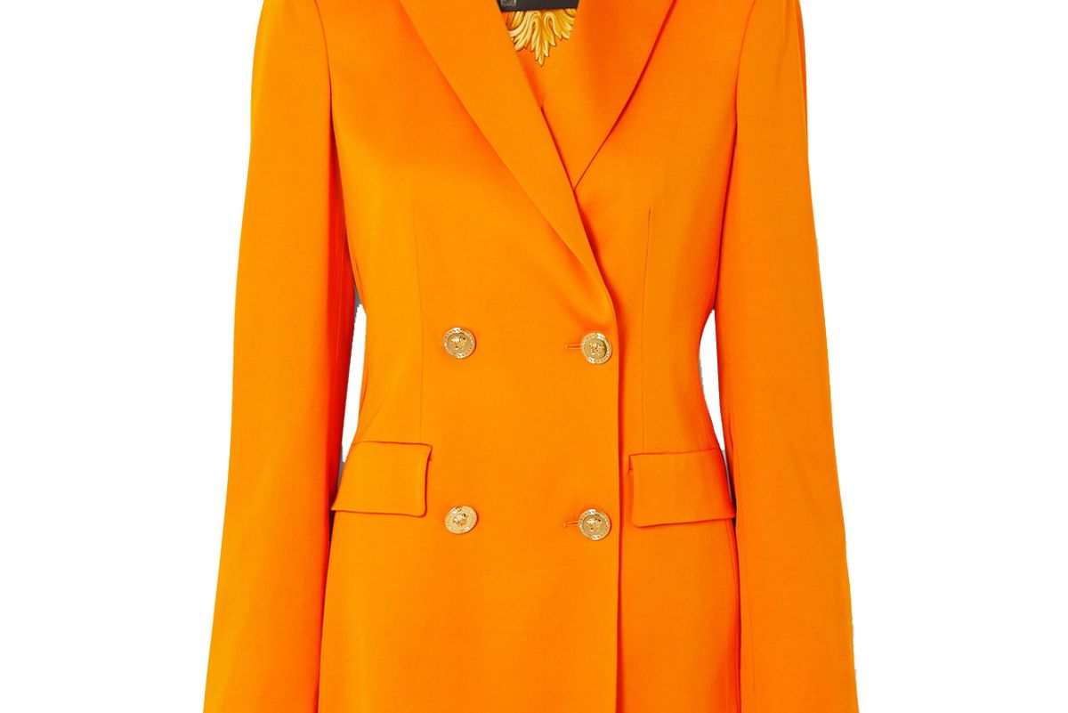 versace double breasted cady blazer