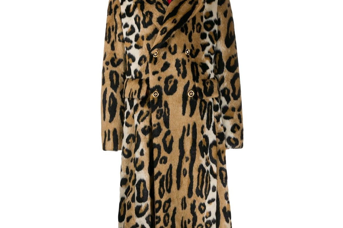 versace leopard print coat