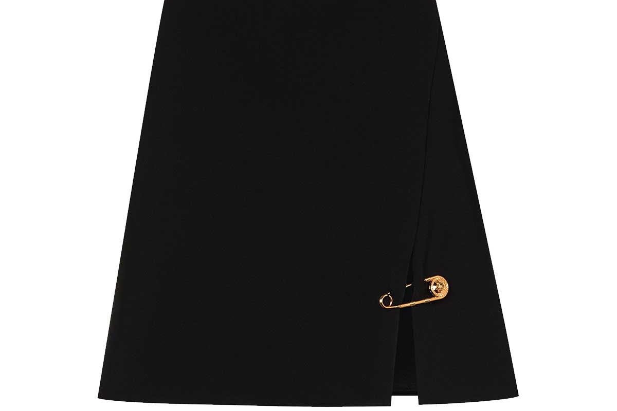 versace safety pin a line mini skirt