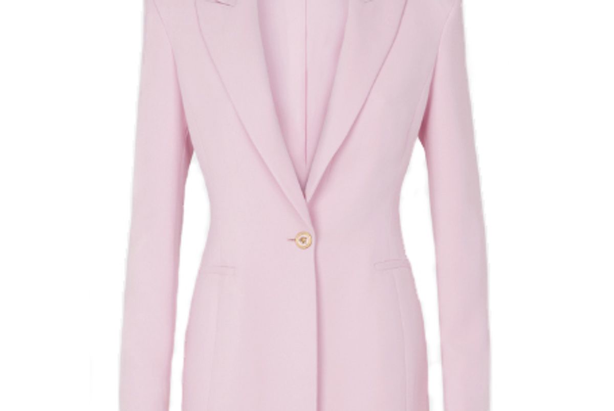 versace shoulder pad silk blazer