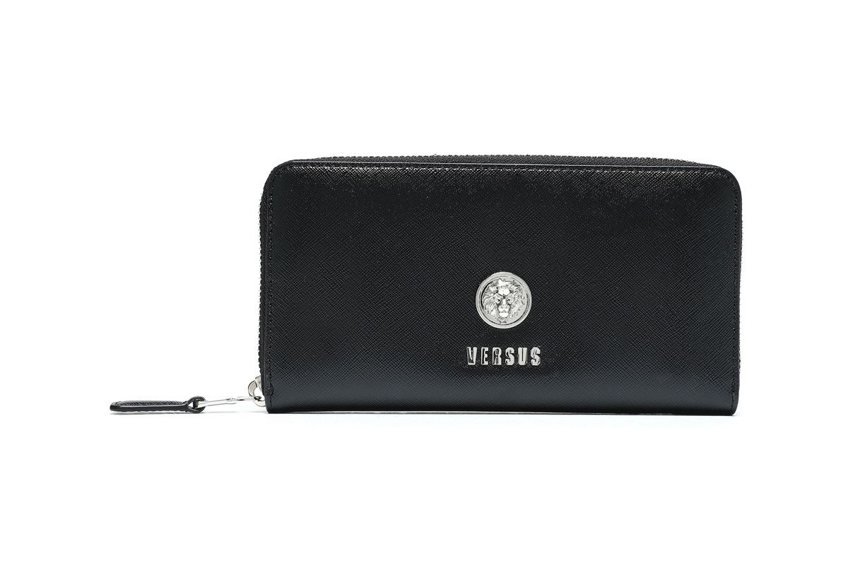 versus versace textured leather wallet