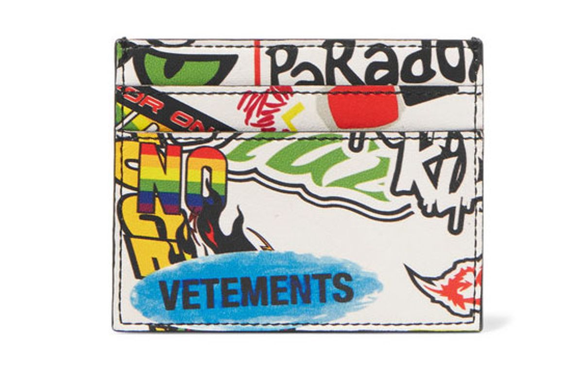 vetements printed leather cardholder