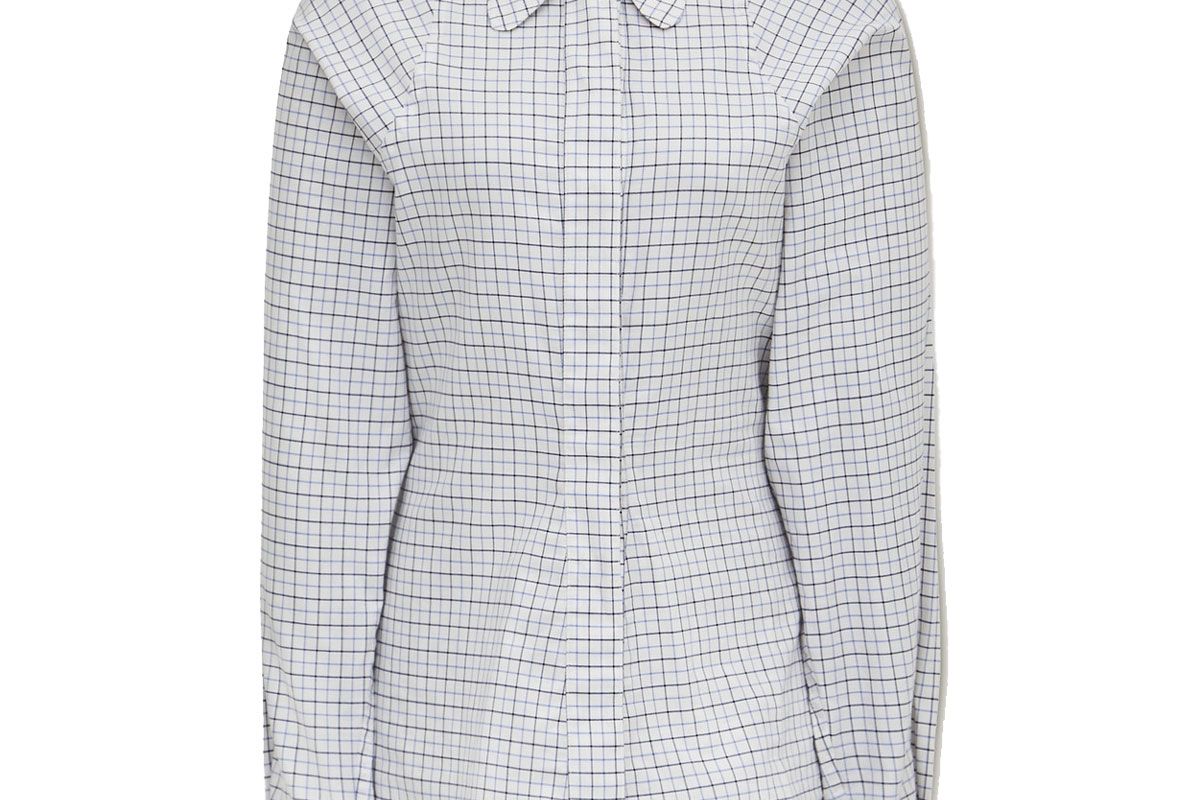 victoria beckham checked cotton shirt