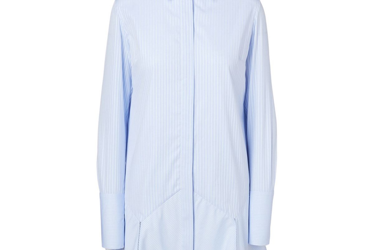 victoria victoria beckham cotton shirt dress in stripe print