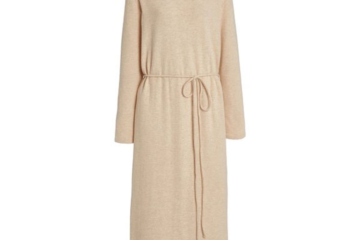 vince belted cotton blend midi sweater dress shop